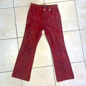 Snake skin leather pants